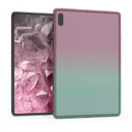 Husa pentru tableta Samsung Galaxy Tab S7 FE, Kwmobile, Roz/Albastru, Silicon, 55437.01