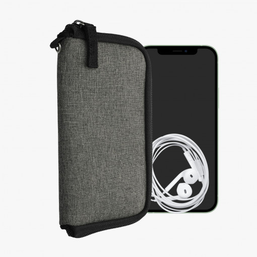 Husa Universala Kwmobile marime M - 5,5 inch, Textil, Gri, 58825.2.19