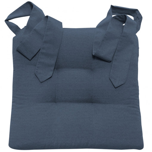 Perna Home pentru scaun cu panglica Homelevel, 42 x 46 cm, Albastru, Poliester / Bumbac, 55197.04