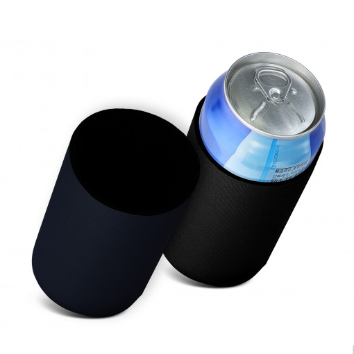 Set 2 Huse termice pentru doze de 330-355 ml, Kwmobile, Negru/Albastru, Neopren, 55143.05