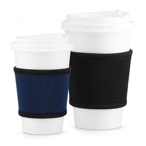 Set 2 Mansoane pentru pahar de cafea, Kwmobile, Negru/Albastru, Neopren, 55733.01