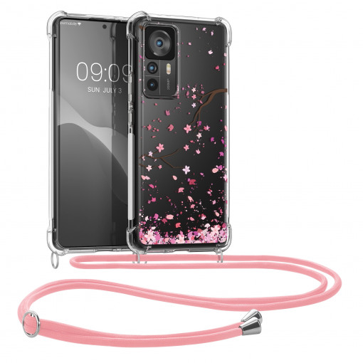 Bumper kwmobile pentru Xiaomi 12T/12T Pro, Silicon, Transparent/Roz, 60216.01