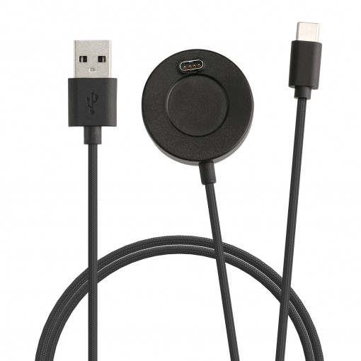 Cablu de incarcare USB pentru Garmin Venu 2/Venu Sq Music/Venu Sq, Kwmobile, Negru, Plastic, 59530.01