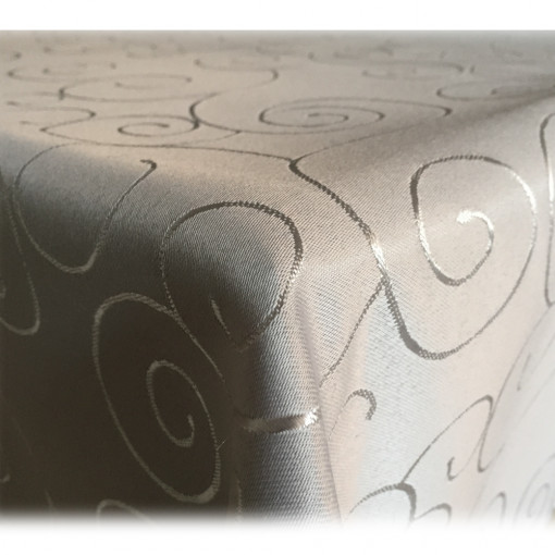 Fata de masa ovala cu ornament Jemidi, 135 x 180 cm, Maro, Poliester, 55264.25.24