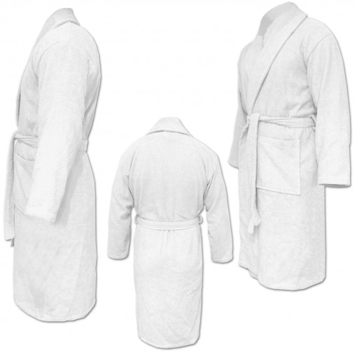 Halat de baie unisex Homelevel, 6XL, Alb, Bumbac organic, 54845.02.36