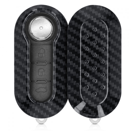 Husa Cheie Auto pentru Fiat / Lanica - 3 Butoane, Plastic, Negru, 52233.01