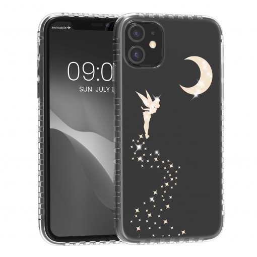 Husa Kwmobile pentru Apple iPhone 11, Silicon, Transparent/Auriu, 59030.01