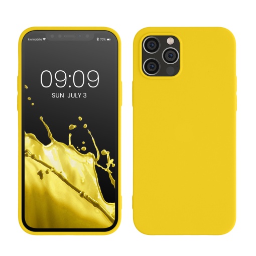 Husa Kwmobile pentru Apple iPhone 12/iPhone 12 Pro, Galben, Silicon, KWM0000129A055C