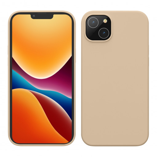 Husa Kwmobile pentru Apple iPhone 14 Plus, Silicon, Crem, 59072.154