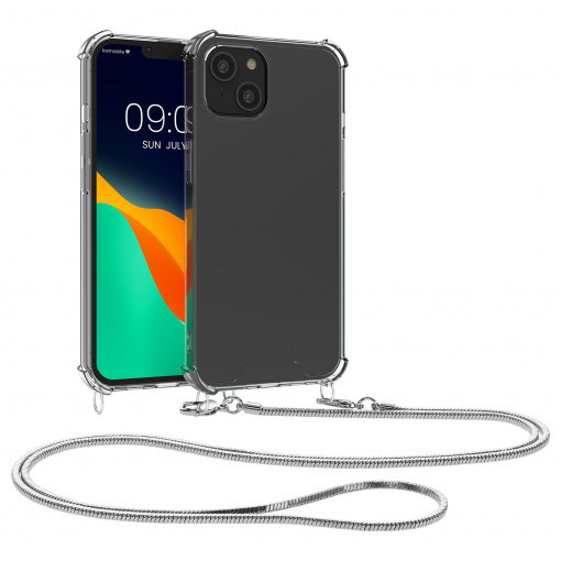 Husa Kwmobile pentru Apple iPhone 14 Plus, Silicon, Transparent/Argintiu, 59103.35