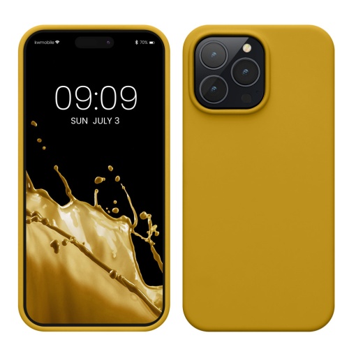 Husa Kwmobile pentru Apple iPhone 14 Pro Max, Galben, Silicon, KWM000016NL046C