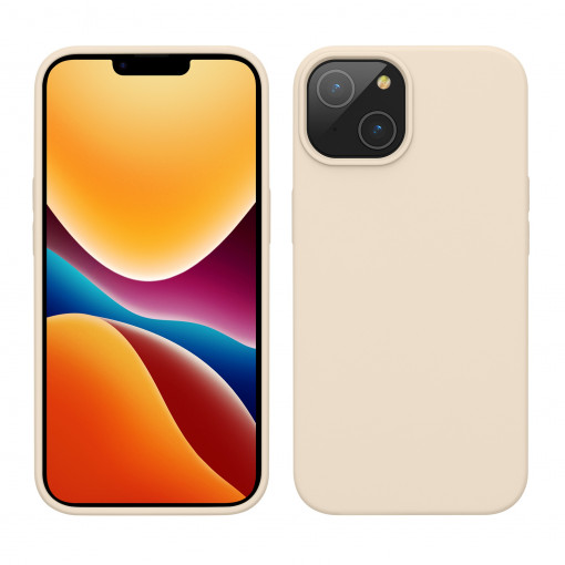 Husa Kwmobile pentru Apple iPhone 14, Silicon, Crem, 59071.16