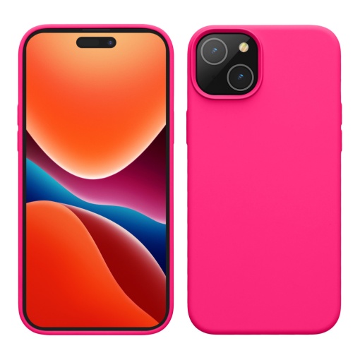Husa Kwmobile pentru Apple iPhone 15 Plus, Roz, Silicon, 61954.77