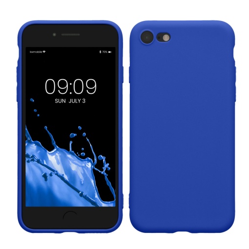 Husa Kwmobile pentru Apple iPhone SE (2022)/iPhone SE (2020)/iPhone 8, Albastru, Silicon, KWM0000083F059C