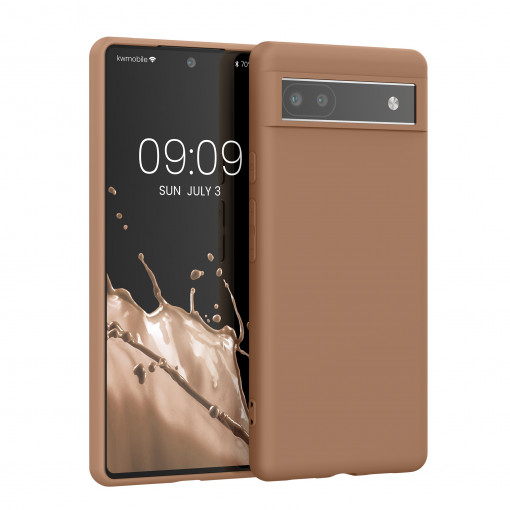 Husa kwmobile pentru Google Pixel 6a, Silicon, Maro, 57799.246
