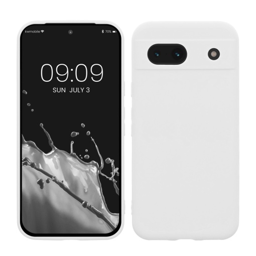 Husa Kwmobile pentru Google Pixel 8a, Alb, Silicon, KWM000020KU023C