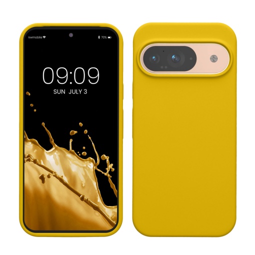 Husa Kwmobile pentru Google Pixel 9/Pixel 9 Pro, Galben, Silicon, KWM000020PI006C