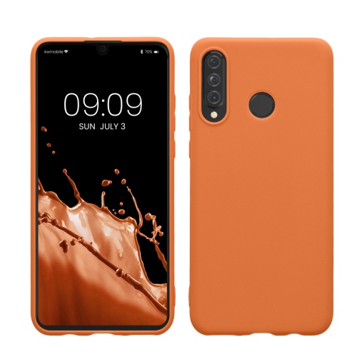 Husa Kwmobile pentru Huawei P30 Lite, Portocaliu, Silicon, KWM000009NH060C