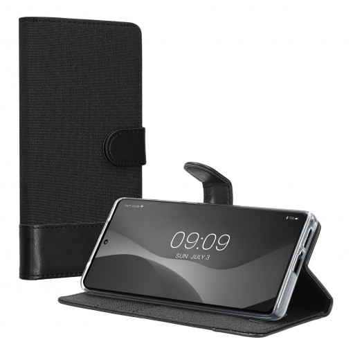 Husa kwmobile pentru Motorola Edge 30 Ultra, Textil, Negru, 60073.73