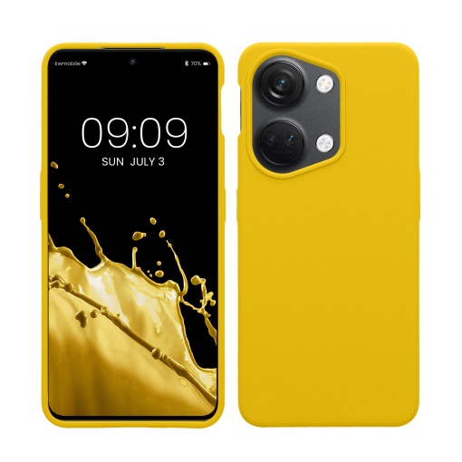 Husa Kwmobile pentru OnePlus Nord 3 5G, Galben, Silicon, 61766.165 - Img 1