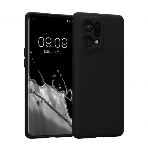 Husa Kwmobile pentru OPPO Find X5, Silicon, Negru, 57632.47