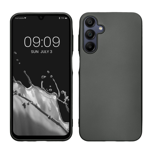 Husa Kwmobile pentru Samsung Galaxy A15 5G, Gri, Silicon, KWM000021MJ009C