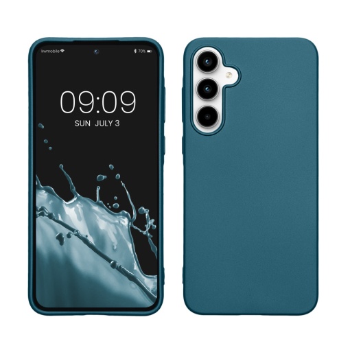 Husa Kwmobile pentru Samsung Galaxy A35, Albastru, Silicon, KWM000021PC010C