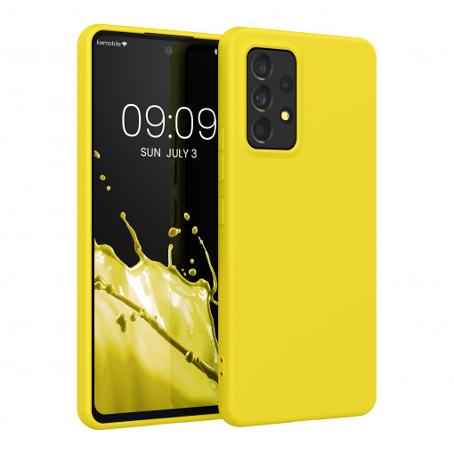 Husa Kwmobile pentru Samsung Galaxy A53 5G, Silicon, Galben, 57808.165