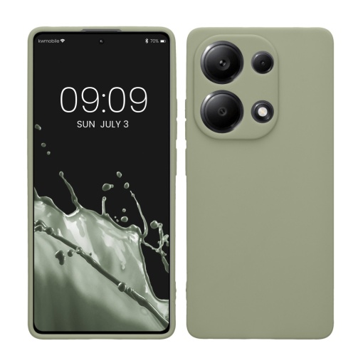 Husa Kwmobile pentru Xiaomi Redmi Note 13 Pro, Verde deschis, Silicon, KWM000020LY003C