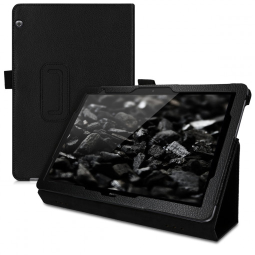 Husa pentru Huawei MediaPad T5, Piele ecologica, Negru, 46987.01