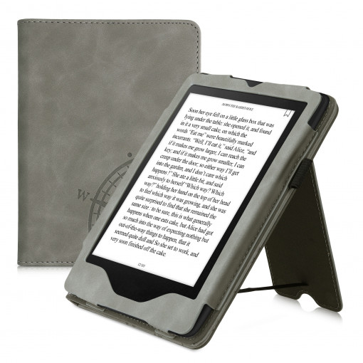Husa pentru Kindle Paperwhite 11, Piele ecologica, Gri, kwmobile, 56262.04