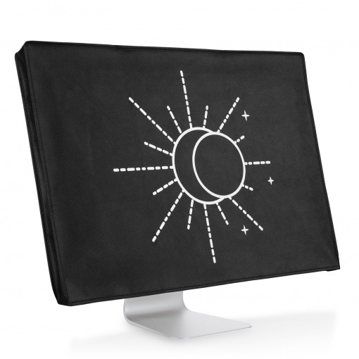 Husa pentru monitor de 24-26 inch, Kwmobile, Negru/Alb, Textil, 43618.14