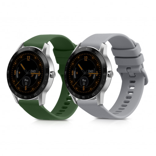 Set 2 curele pentru Blackview X1, Kwmobile, Gri/Verde, Silicon, 58170.02