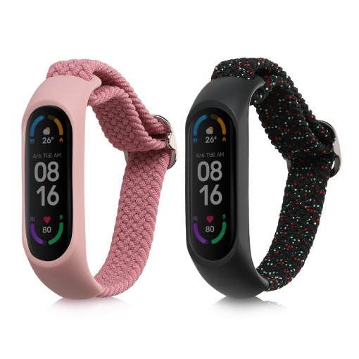 Set 2 Curele pentru Xiaomi Mi Smart Band 6/Mi Band 6/Mi Band 5, Kwmobile, Multicolor, Nylon, 57429.07