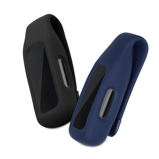 Set 2 Huse pentru Fitbit Inspire 2/Ace 3, Kwmobile, Negru/Albastru, Silicon, 54017.02