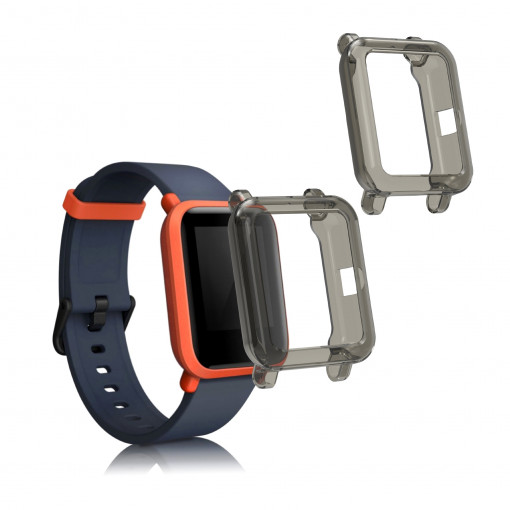 Set 2 huse pentru Xiaomi Amazfit Bip S / Amazfit Bip S Lite, Silicon, Negru, 52671.02