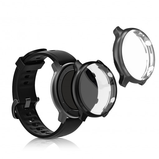 Set 2 Huse pentru Xiaomi Amazfit GTR 2 / Amazfit GTR 2e, kwmobile, Silicon, Negru / Gri, 53907.06