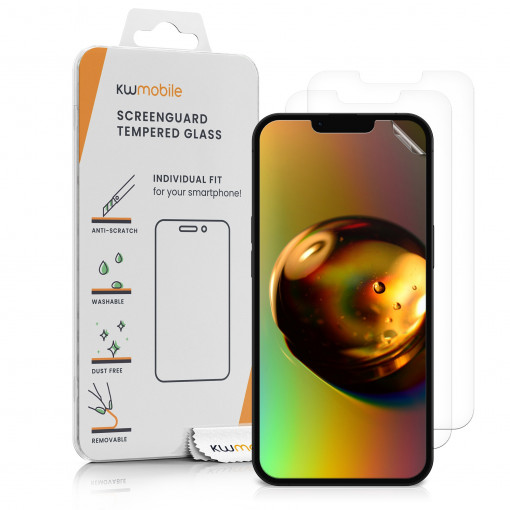 Set 3 folii de protectie Kwmobile pentru Apple iPhone 14, Fata, Polimer, 59223.1