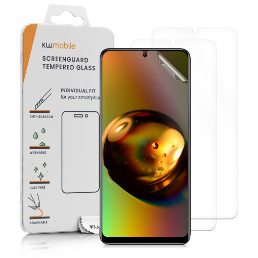 Set 3 folii de protectie Kwmobile pentru Xiaomi Redmi Note 11 Pro/Redmi Note 11 Pro 5G, Fata, Polimer, 57944.2
