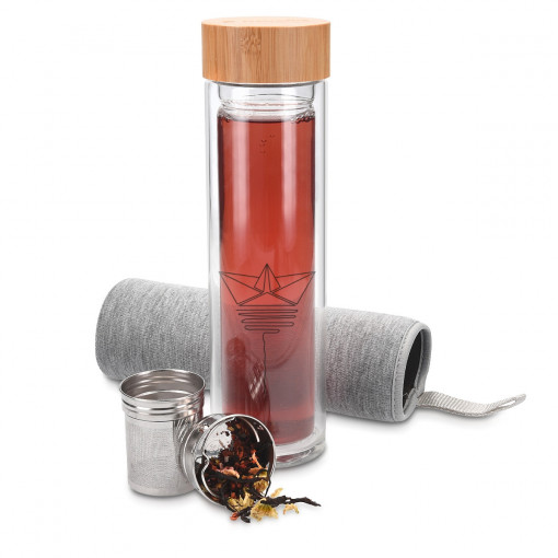 Sticla de ceai 500 ml, Cu infuzor, Transparent, 45888.2.02