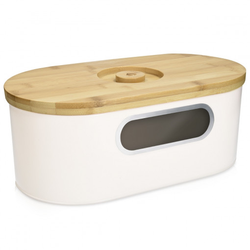 Cos de paine cu capac de bambus, 34,2 x 18,6 x 13 cm, 50595.01