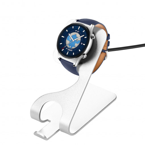Docking stand pentru Honor Watch GS3, Kwmobile, Negru/Argintiu, Metal, 58730.01