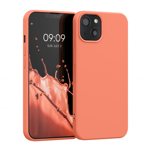 Husa Kwmobile pentru Apple iPhone 13, Silicon, Coral, 55948.103