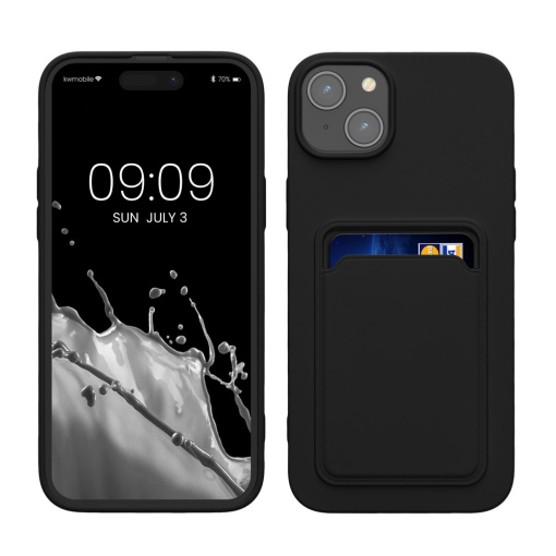 Husa Kwmobile pentru Apple iPhone 15 Plus, Negru, Silicon, 62018.01