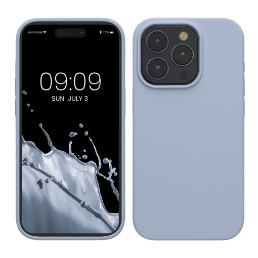 Husa Kwmobile pentru Apple iPhone 15 Pro, Albastru deschis, Silicon, KWM000020CC033C