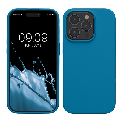 Husa Kwmobile pentru Apple iPhone 15 Pro, Albastru, Silicon, KWM000020CC020C - Img 1