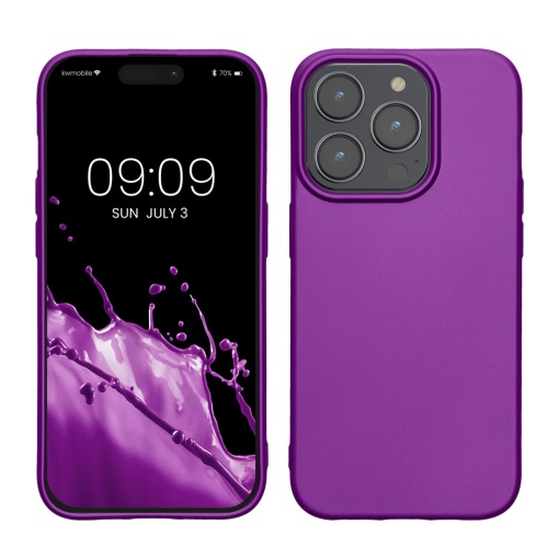 Husa Kwmobile pentru Apple iPhone 15 Pro, Violet, Silicon, KWM000022RY004C