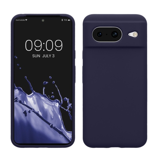 Husa Kwmobile pentru Google Pixel 8, Albastru inchis, Silicon, KWM000020JF038C