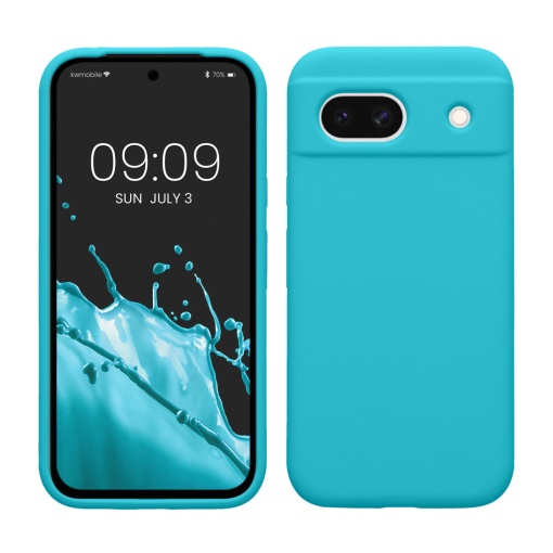 Husa Kwmobile pentru Google Pixel 8a, Albastru deschis, Silicon, KWM000020KQ017C