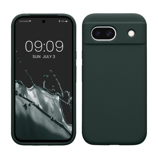 Husa Kwmobile pentru Google Pixel 8a, Verde inchis, Silicon, KWM000020KQ028C